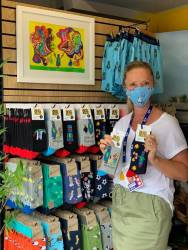 On show at the Australian Open Laser Beak Man socks