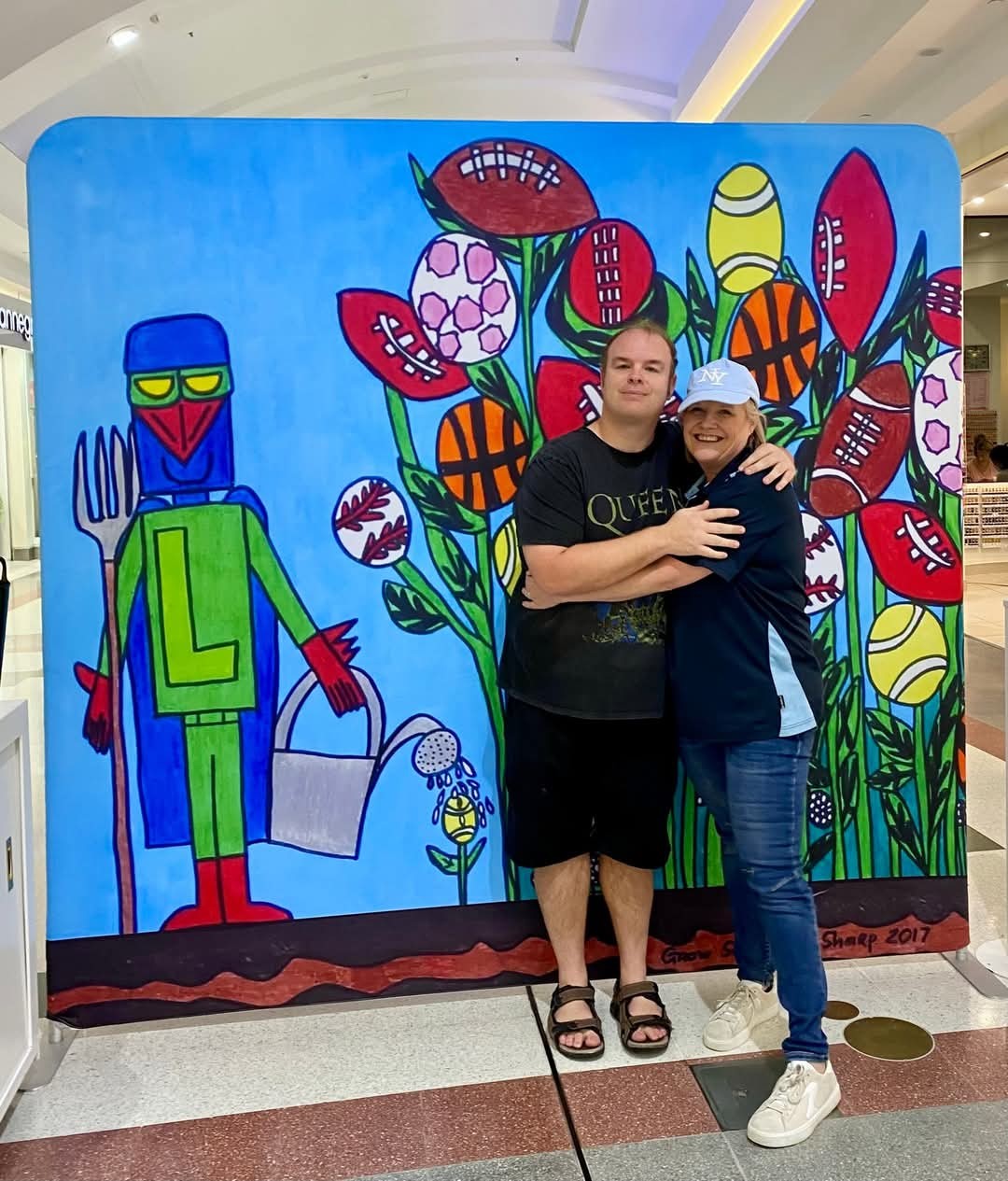 Fathers day Laser Beak Man “sock it to dad” 2025 at Wynnum Plaza with Jam Promotions and Events